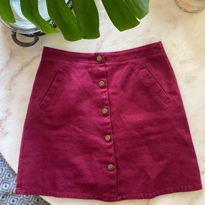 Button front skirt